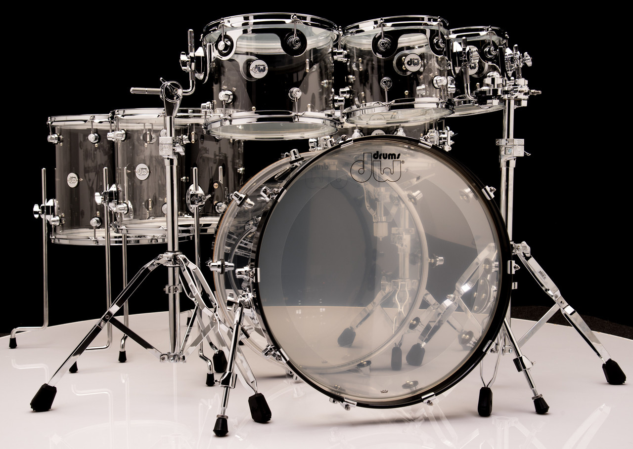 DW Acrylic Design Series Drum 7-Pc Set - Clear