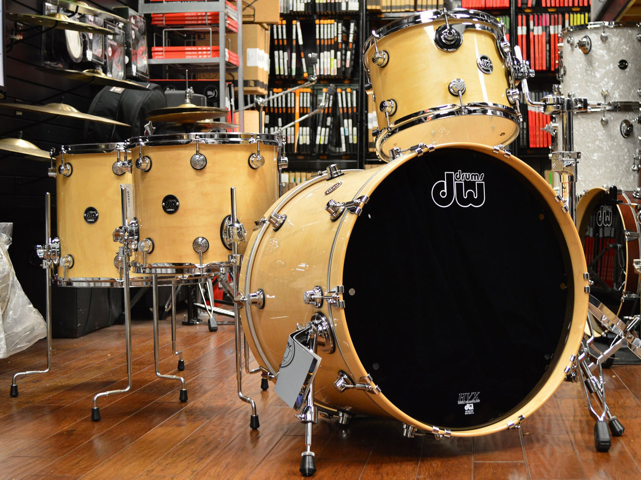 DW Performance Drum Kit Natural Lacquer 12/14/16/22
