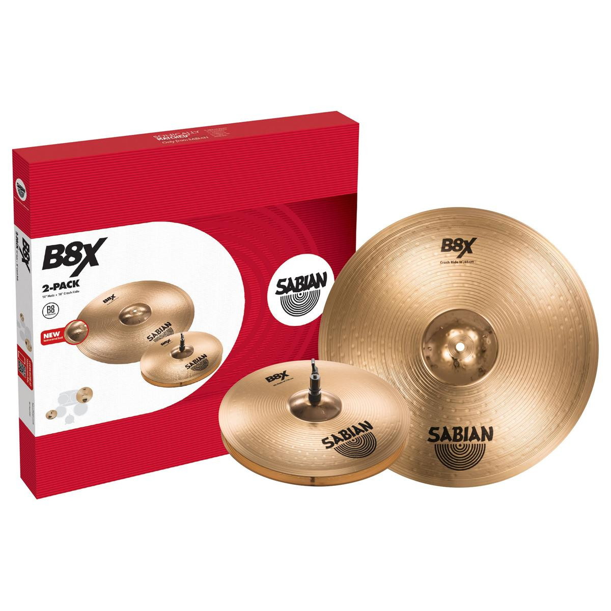 Sabian B8X 4Piece Cymbal Pack Free 14" Crash