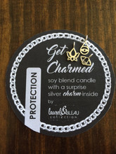PROTECTION "Get Charmed" soy candle with asurprise silver charm inside