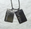 As seen here Lebron James children’s handwriting turned into XL dog tags on oxidized Sterling Silver