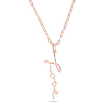 One Plated Signature Charm  on Paperclip Chain