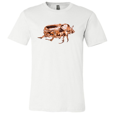 "Brown Beetle" on White Unisex Tee.