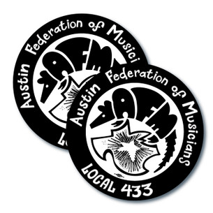 "Austin Federation of Musicians Logo" Sticker Two-Pack -- by AFM Local 433