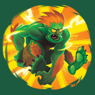 "Blanka" -- By Kevin Chin (on Evergreen Tee - Unisex Only)