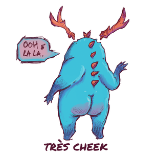"Tres Cheek" Graphic -- By Carissa Cornelius (on White Tee)