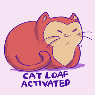 "Cat Loaf" Graphic -- By Carissa Cornelius (on Pink Tee)