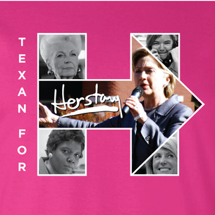 "Texans For Herstory" Graphic (on Berry Tee) front and back!