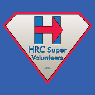 "HRC Super Volunteer Logo Tee" - Front and Back
