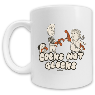 "Cocks Not Glocks Family" Double-Sided Mug -- 11oz ceramic