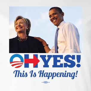 "Oh Yes! This Is Happening" Graphic  (Front and Back On White Tee)