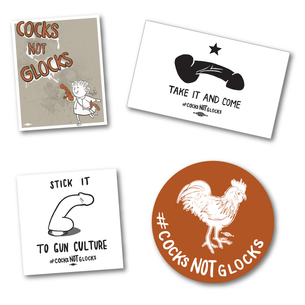 Cocks Not Glocks Sticker Sampler Pack! (Four Vinyl Stickers)