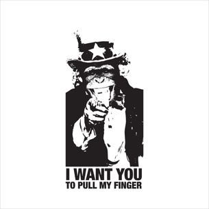 "I Want You To Pull My Finger" Graphic (on White Tee)