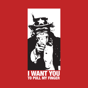"I Want You To Pull My Finger" Graphic (on Red Tee)
