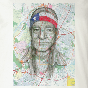 "Willie Nelson" Graphic -- By Janis Fowler (on Natural Tee)