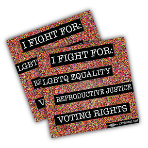 Two "Fight for Equality" 4" x 4" Stickers