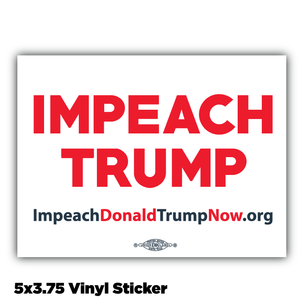 Two "Impeach Trump Now!" White and Red Design 4" x 3" Stickers