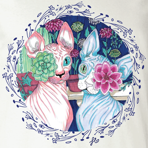 "Sphynx Flora" Graphic -- By Fauna Lore (on Black Tee)
