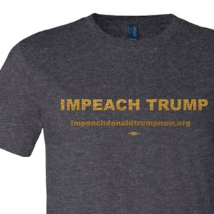 Impeach Trump Gold Logo Graphic (on Dark Heather Tee)