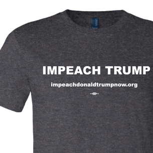 Impeach Trump White Logo Graphic (on Dark Heather Tee)
