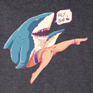 "Shark Bae" -- By Carissa Cornelius (on Dark Heather Gray Tee)