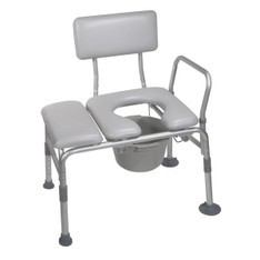 Padded Seat Transfer Bench with Commode Opening - 12005kdc-1