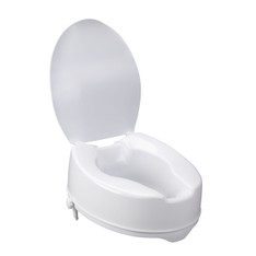 Raised Toilet Seat with Lock and Lid - 12067
