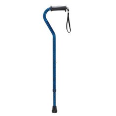Adjustable Height Offset Handle Blue Crackle Cane with Gel Hand Grip - rtl10372bc