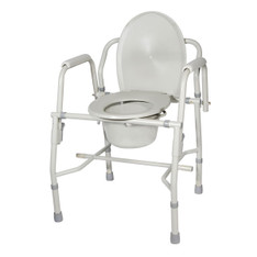 Steel Drop Arm Bedside Commode with Padded Arms - 11125kd-1