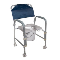 Lightweight Portable Shower Chair Commode with Casters - 11114kd-1
