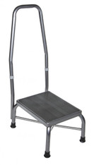 Heavy Duty Bariatric Footstool with Non Skid Rubber Platform and Handrail - 13062-1sv