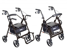 Duet Black Transport Wheelchair Rollator Walker - 795bk
