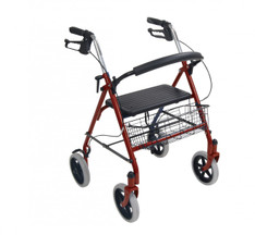Four Wheel Rollator Walker with Fold Up Removable Back Support - 10257rd-1