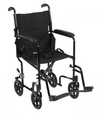 Lightweight Black Transport Wheelchair - atc17-bk