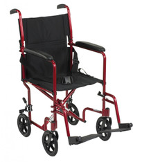 Lightweight Red Transport Wheelchair - atc19-rd
