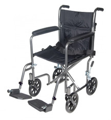 Lightweight Steel Transport Wheelchair with Fixed Full Arms - tr37e-sv