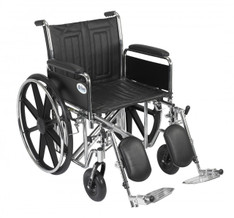 Sentra EC Heavy Duty Wheelchair with Detachable Full Arms and Elevating Leg Rest - std20ecdfahd-elr