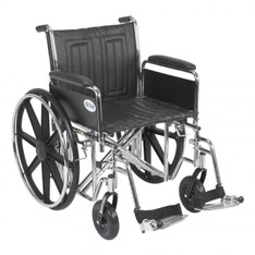 Sentra EC Heavy Duty Wheelchair with Detachable Full Arms and Swing Away Footrest - std20ecdfahd-sf
