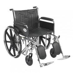 Sentra EC Heavy Duty Wheelchair with Detachable Full Arms and Elevating Leg Rest - std22ecdfa-elr