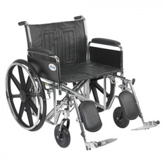 Sentra EC Heavy Duty Wheelchair with Detachable Full Arms and Elevating Leg Rest - std24ecdfa-elr