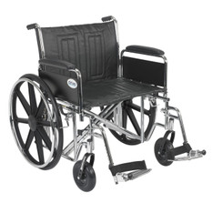 Sentra EC Heavy Duty Wheelchair with Detachable Full Arms and Swing Away Footrest - std24ecdfa-sf