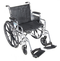 Chrome Sport Wheelchair with Detachable Desk Arms and Swing Away Footrest - cs20dda-sf