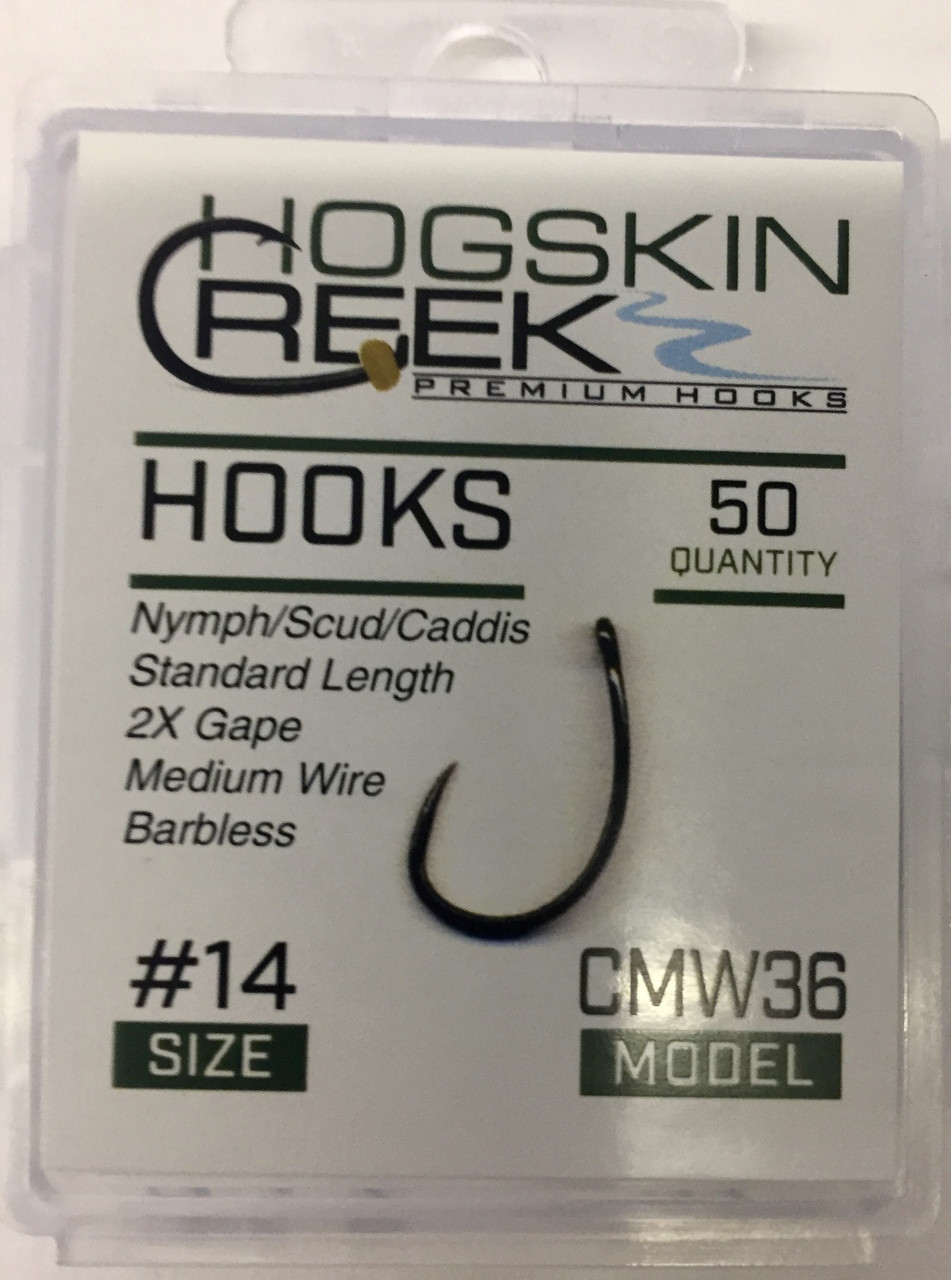 Fly Fishing Hooks Barbless 50 Count DMW13 sizes #8-20 Black Nickel