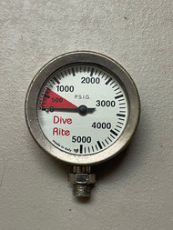 Used - Dive Rite Brass Pressure Gauge