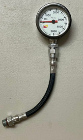 Used - Dive Rite Brass/Glass Pressure Gauge with 6"  Hose