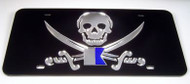 Calico Jack with Alpha Flag Mirrored License Plate