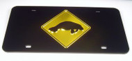 Manatee Crossing Mirrored License Plate - Black Background
