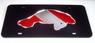 Manatee Dive Mirrored License Plate - Black Background