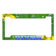 ''Diver'' License Plate Frame Cover - Green