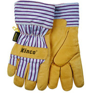Kinco Cold-Weather Leather-Palm Gloves with Safety Cuff -  Large